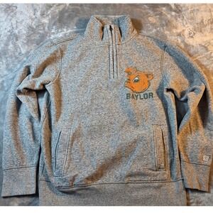 Baylor Bears Tailgate 1/4 Zip Fleece Sweatshirt Men Medium Gray Graphic Pullover